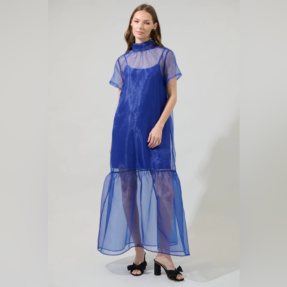 Sugarlips Dine Organza Mockneck Maxi